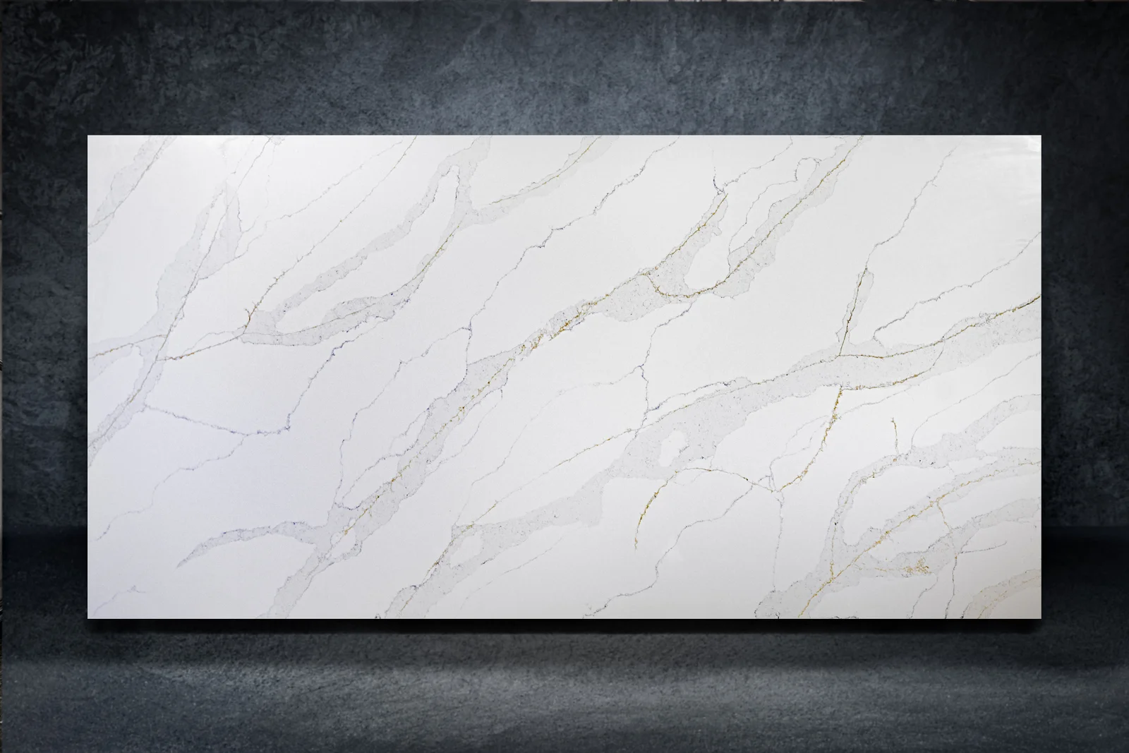 Polished Calacatta Gold quartz worktop in London